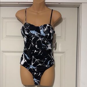 Stylish Black and White Women's Bodysuit